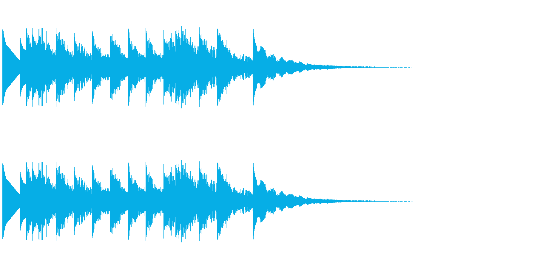 白家電のお知らせ音などにの再生済みの波形