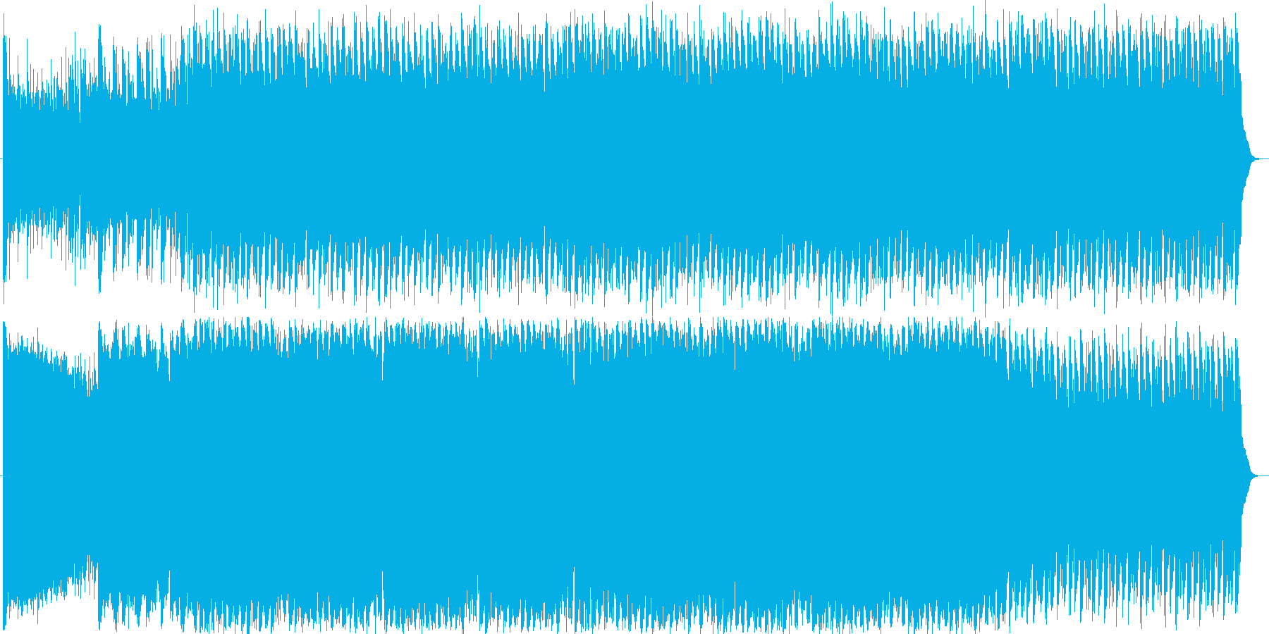 ロックでアップテンポな楽曲の再生済みの波形