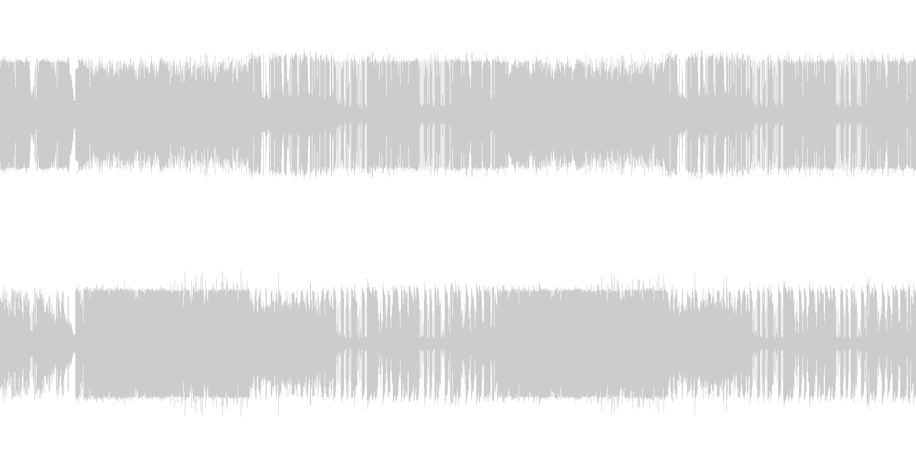 ベースギターとシンセの紋章のイメージ曲の未再生の波形