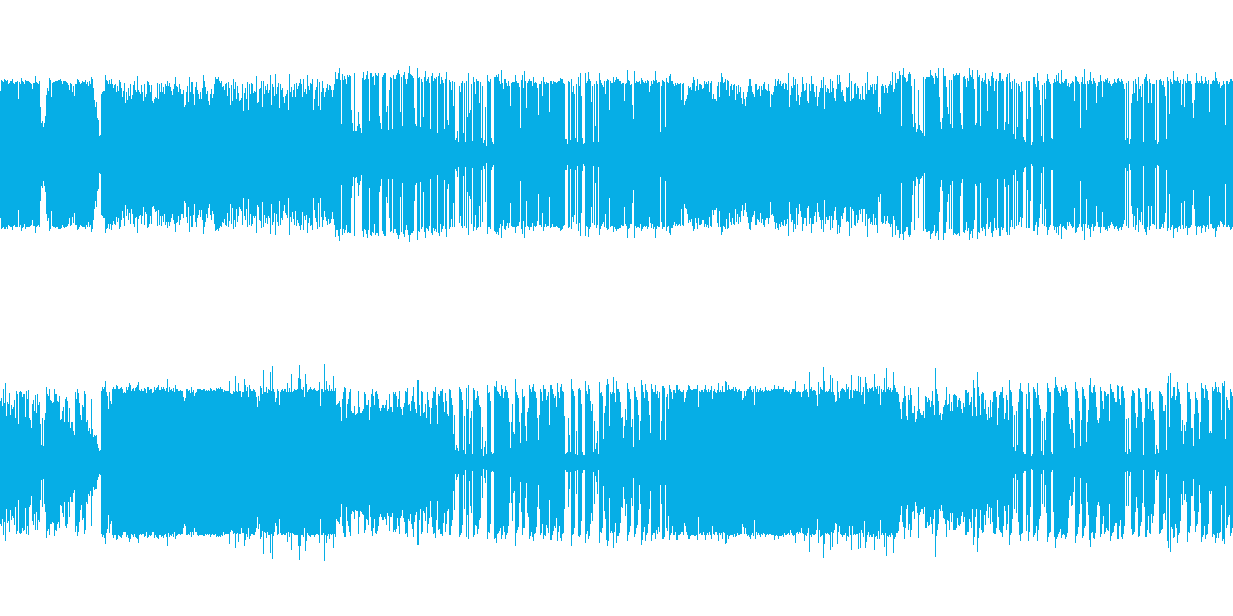 ベースギターとシンセの紋章のイメージ曲の再生済みの波形