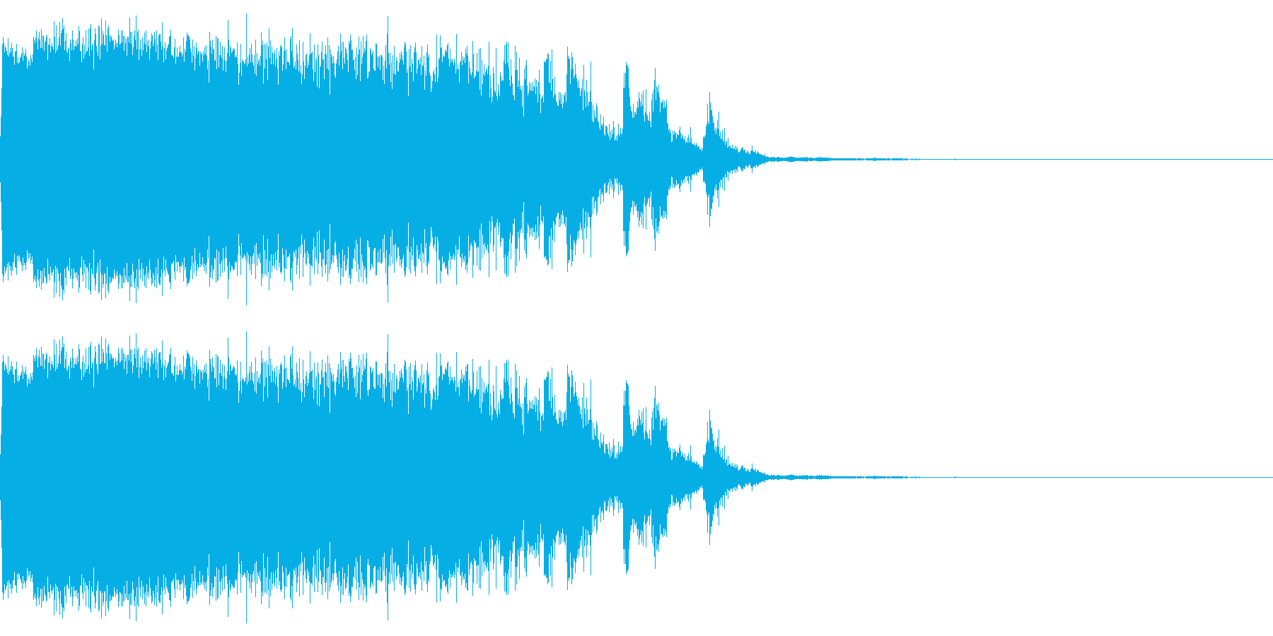 アニメにありそうな爆発音+破片が飛び散るの再生済みの波形