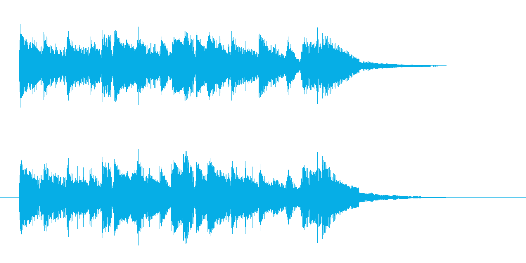 流れるようなミディアムテンポの曲の再生済みの波形