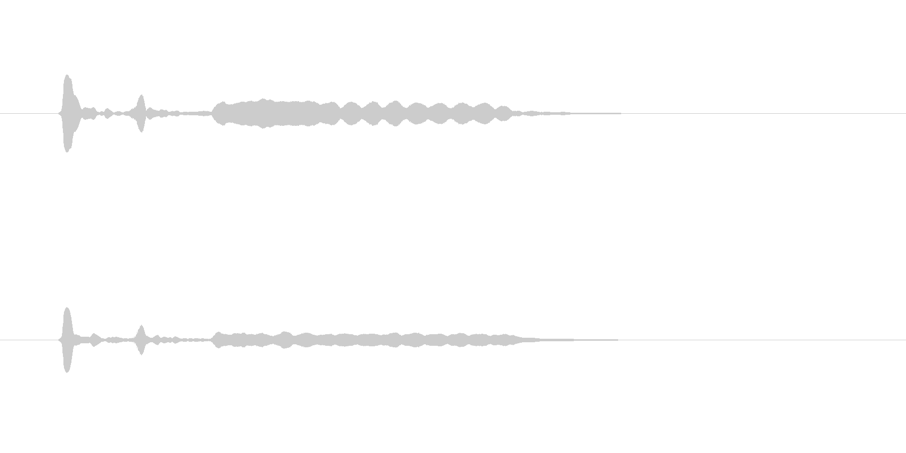 ピ、ピ、プーというフルートのような音の未再生の波形