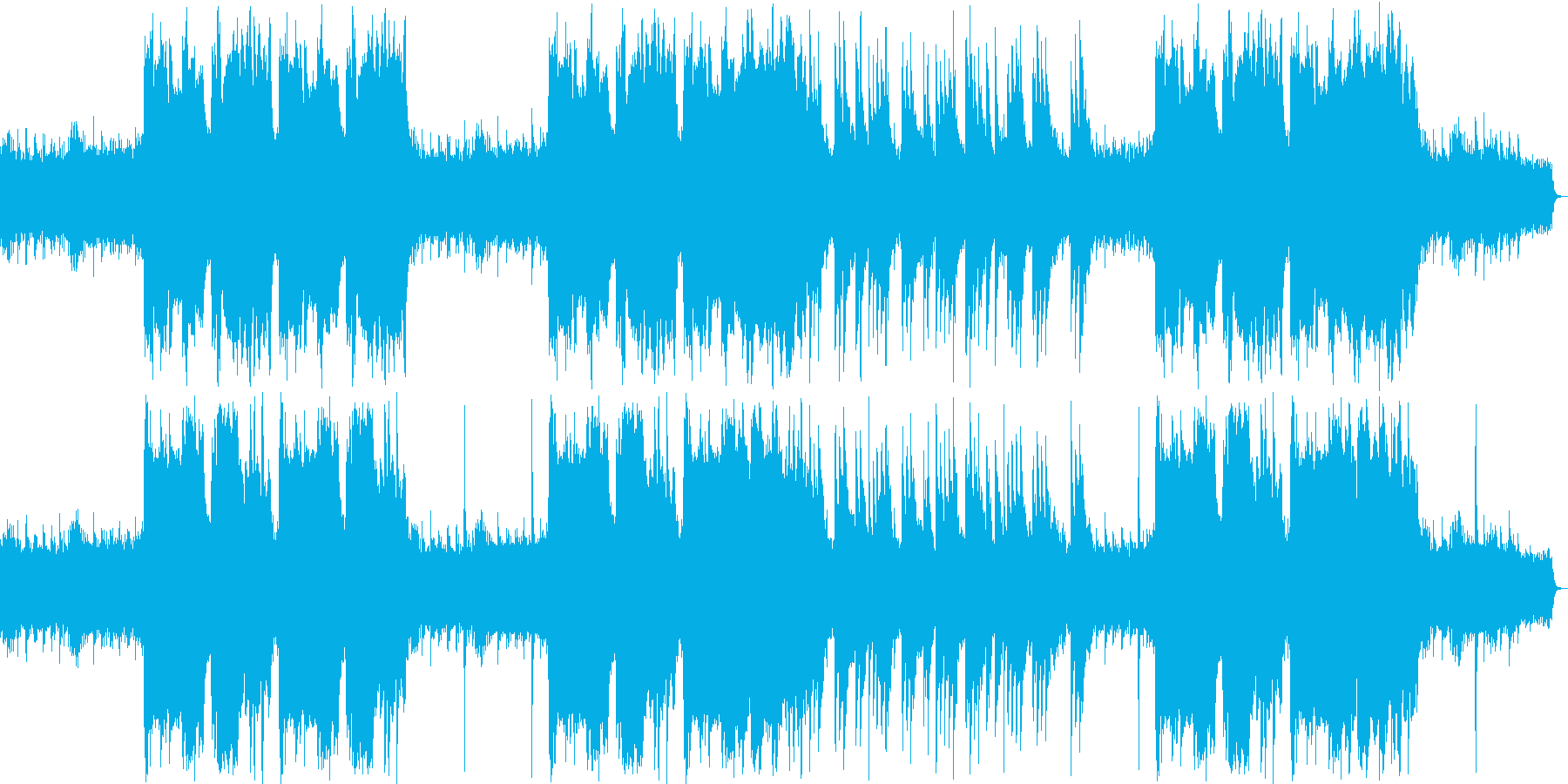 ファンタジーなシンセサイザー・鈴などの曲の再生済みの波形