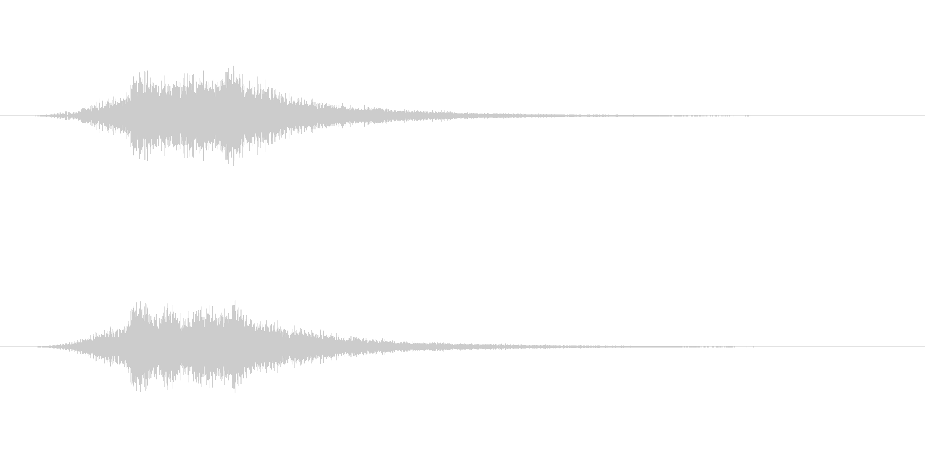 柔らかなパソコンの起動音のような音の未再生の波形