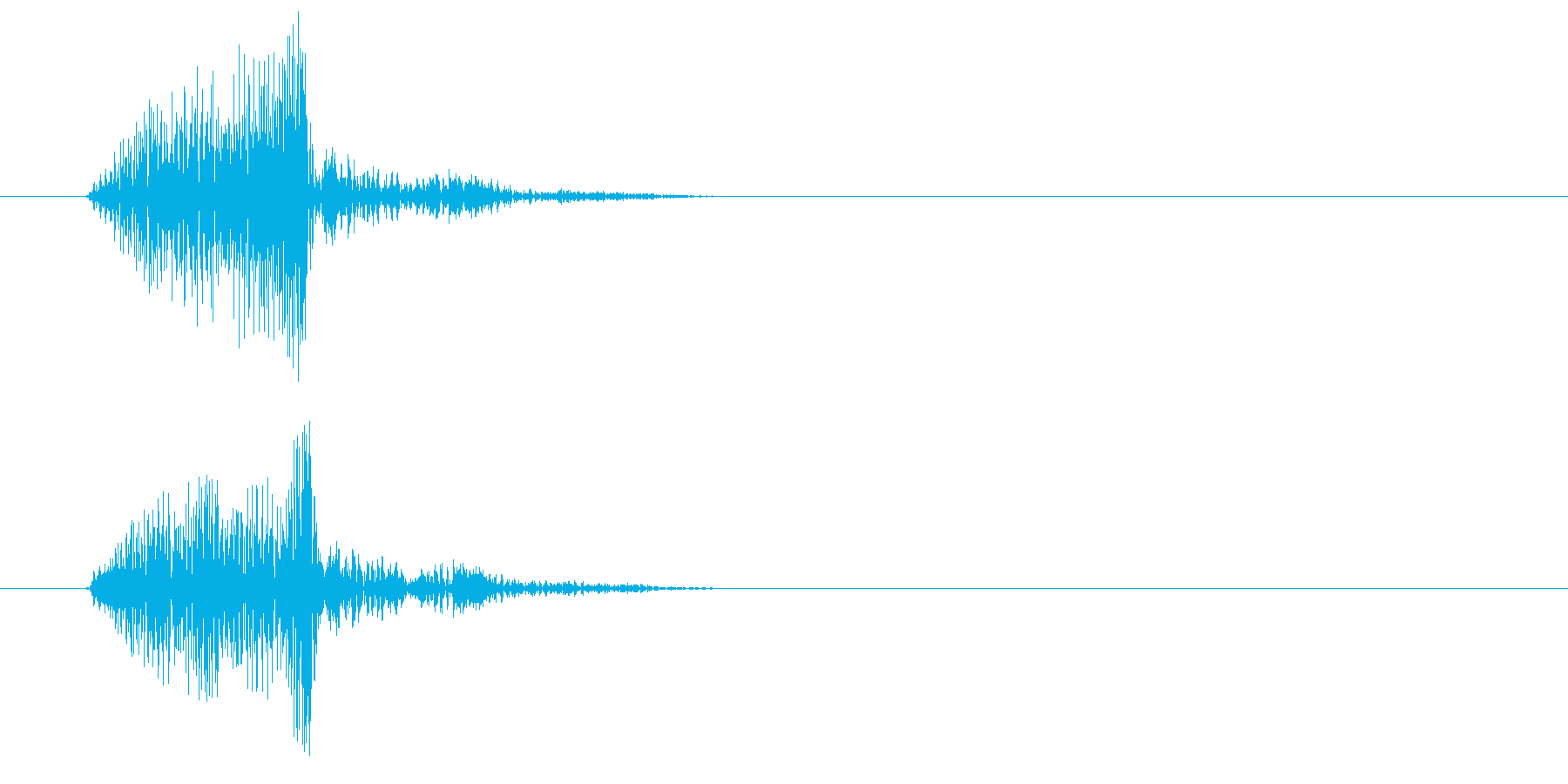 チュエッ01(瞬時に途切れる選択音)の再生済みの波形