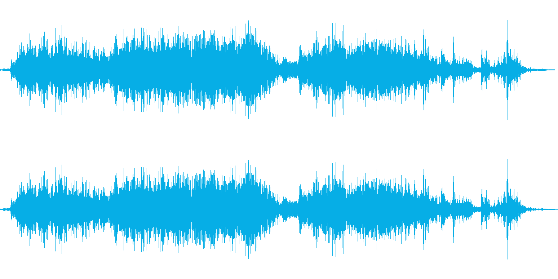 ガラガラ(くじ引きの音の再生済みの波形