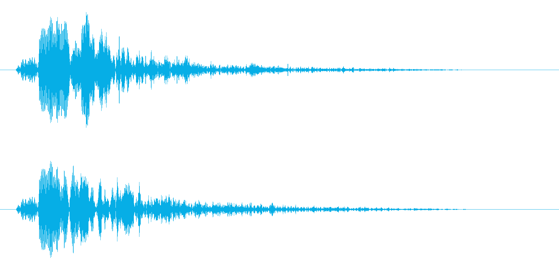 ピョン(ゲームのジャンプ音や決定音向け)の再生済みの波形