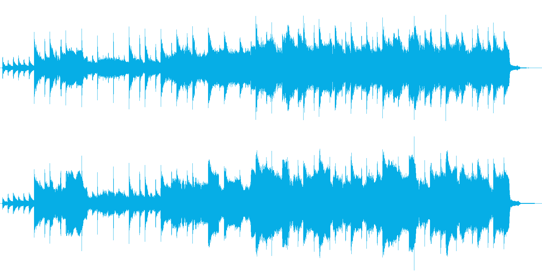 ケルト音楽風のインストゥルメンタルの再生済みの波形