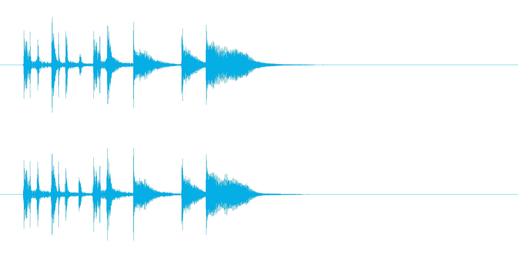 アップテンポなテクノ音楽の再生済みの波形