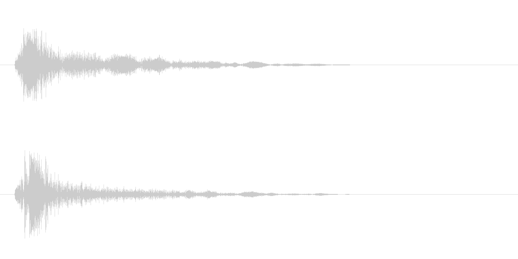 チャッ(着火音のような低音)の未再生の波形