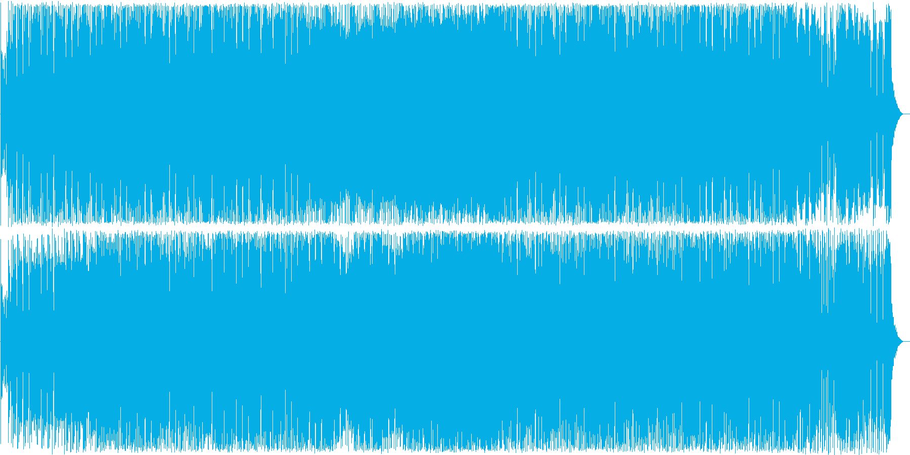 明るく弾むギターとドラムの楽しい曲の再生済みの波形