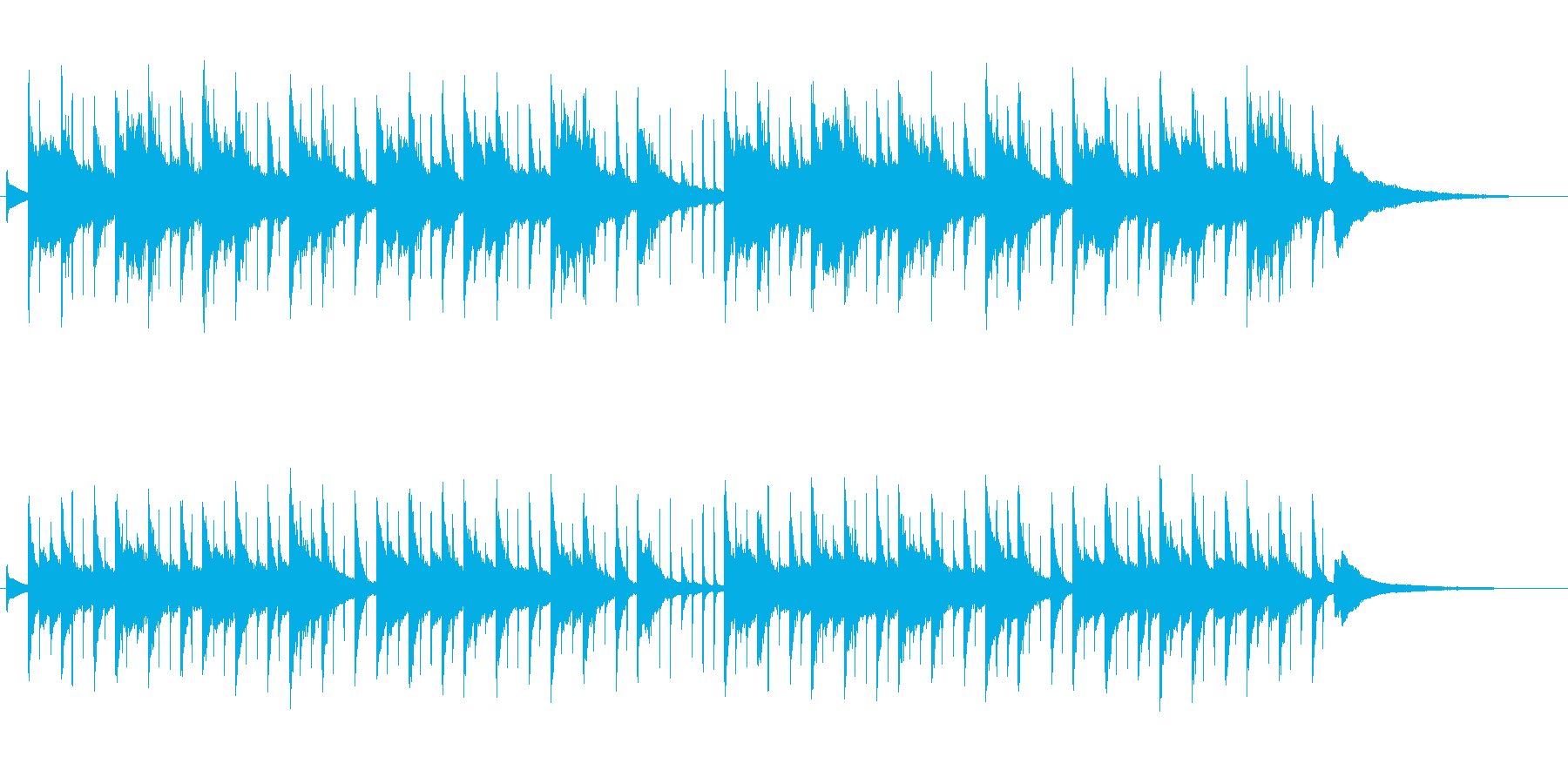 静かに流れるような、穏やかな曲の再生済みの波形