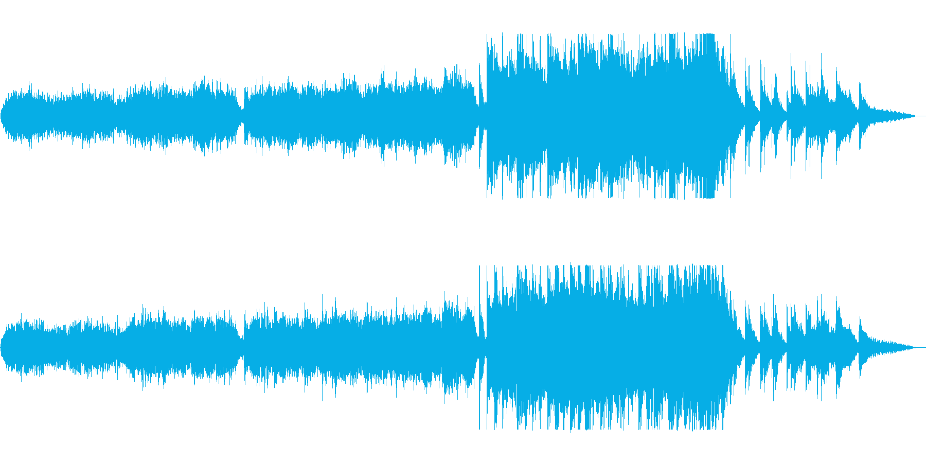 ハープの音が落ち着きを与えてくれる曲の再生済みの波形