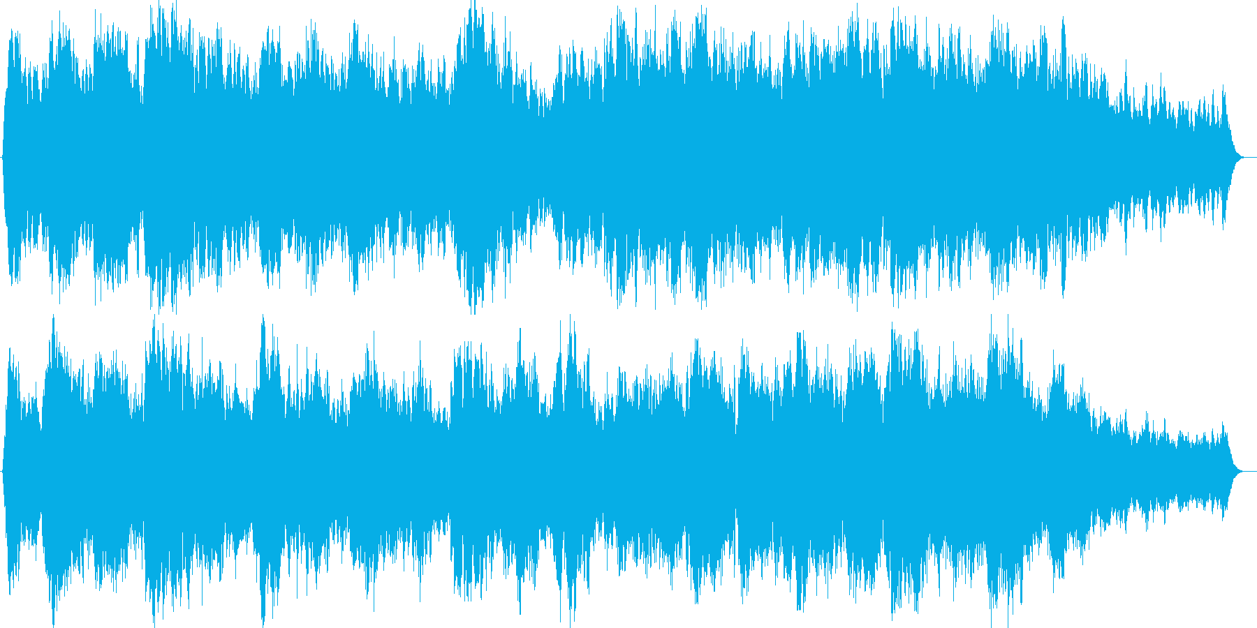 神秘的なヒーリングのシンセサイザー楽曲の再生済みの波形