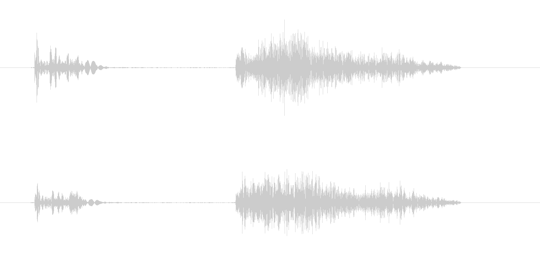 同一音をエフェクト加工したクリック音で…の未再生の波形