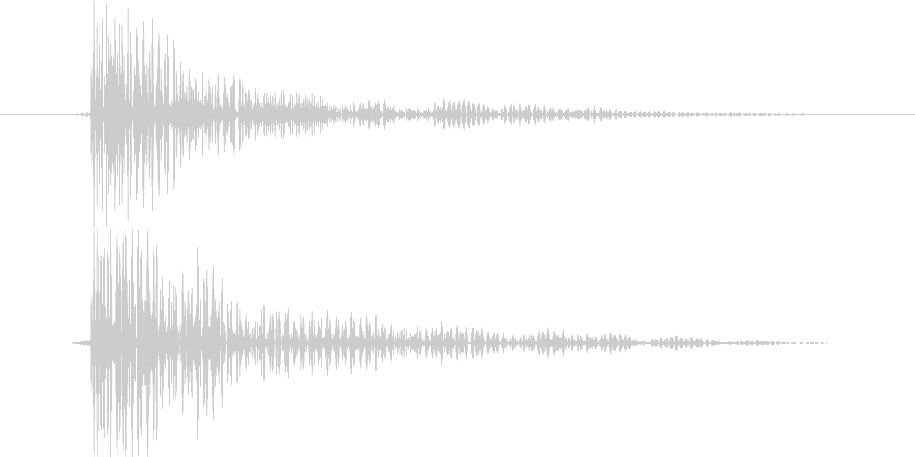 木を叩いた音斧で割ったような音の未再生の波形