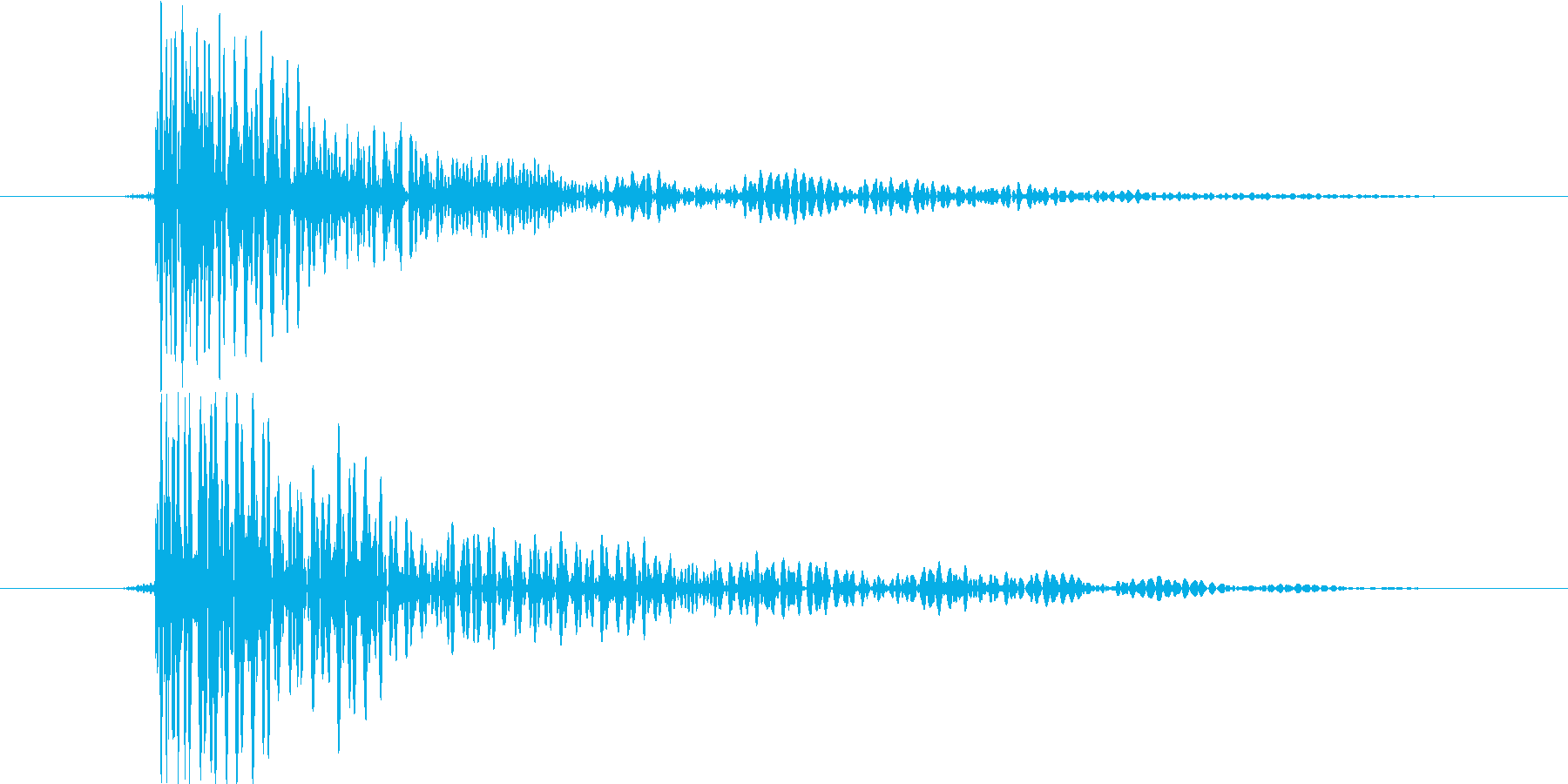 木を叩いた音斧で割ったような音の再生済みの波形
