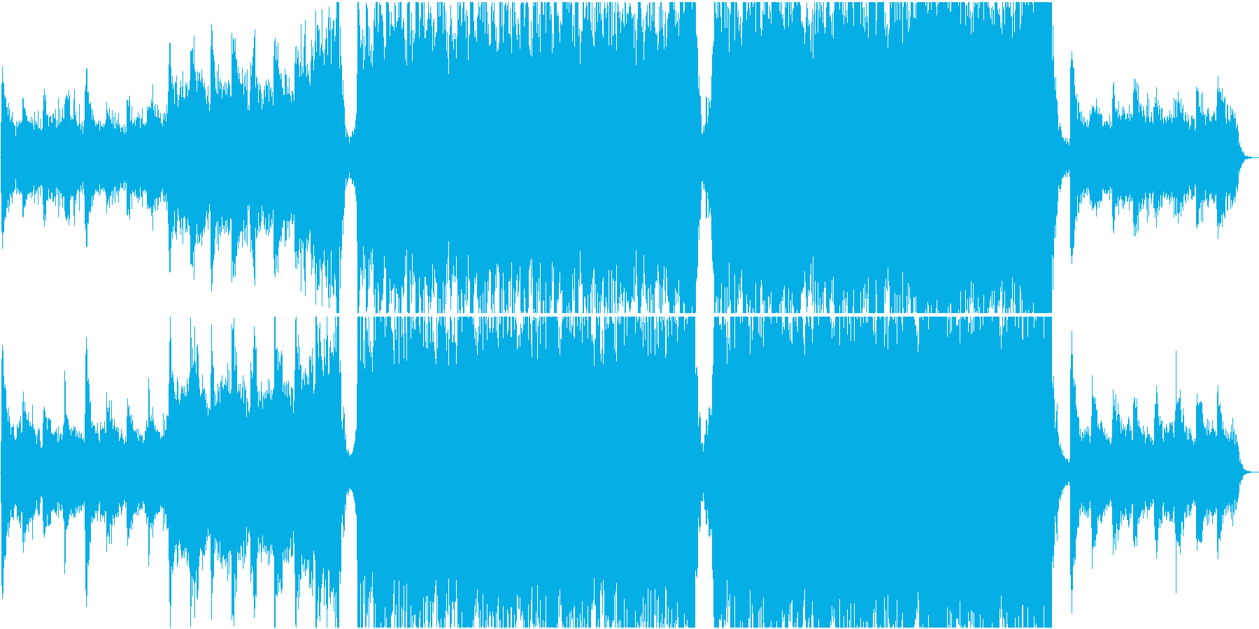 壮大なトレイラー系エピックオーケストラ曲の再生済みの波形