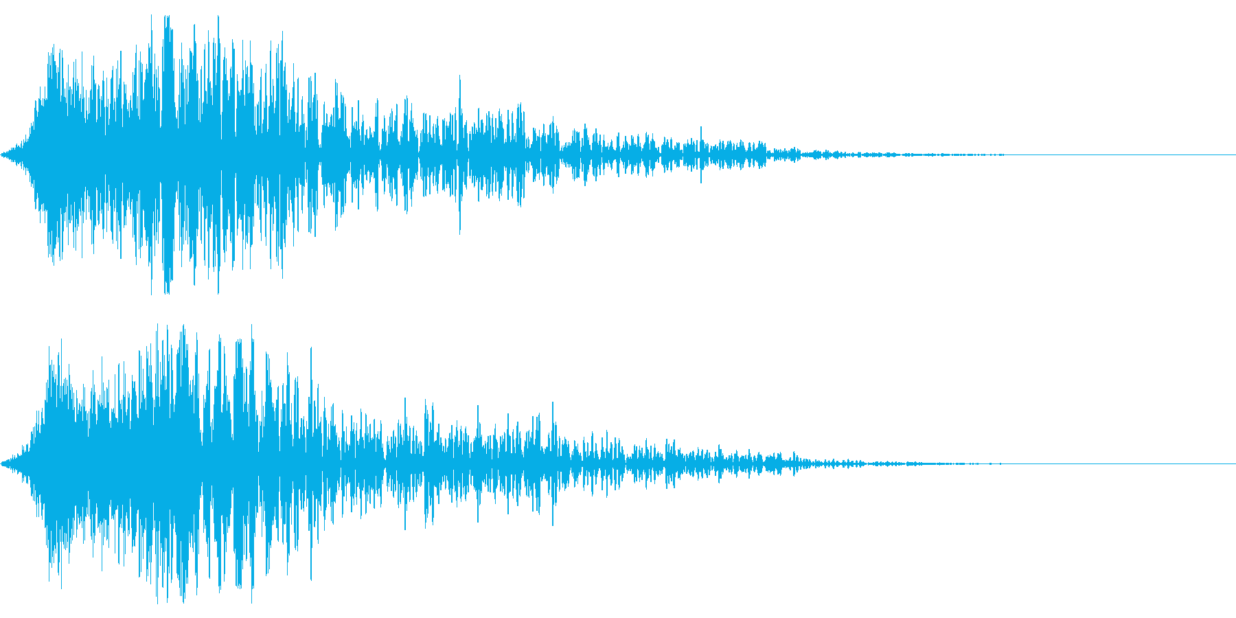 インパクト音(衝撃、突風のイメージ)の再生済みの波形