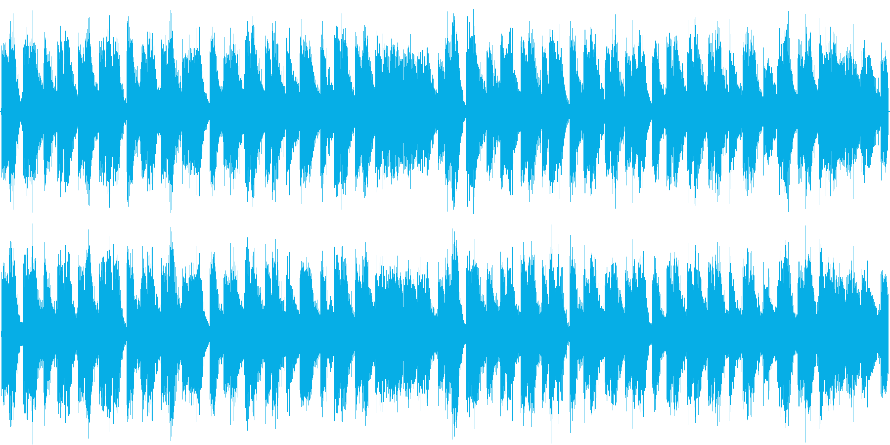 ハウスのリズムを基本にした楽曲です。の再生済みの波形