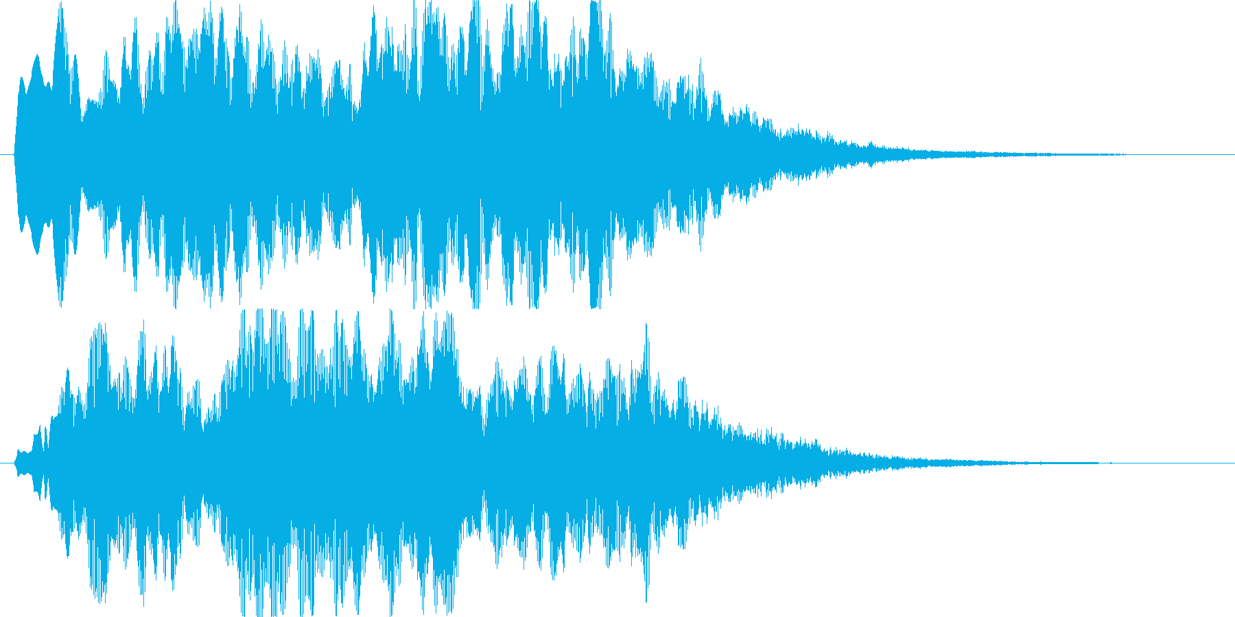 ふわふわ、シャラララと広がるような音の再生済みの波形