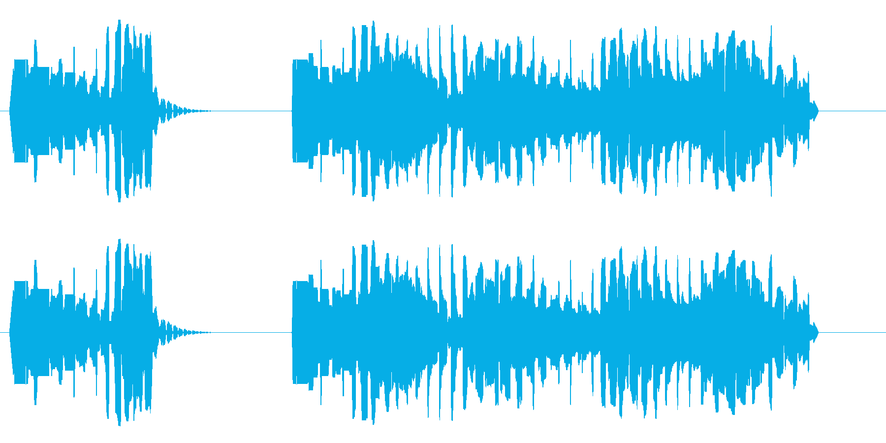 ブッブー(濁った低音で不正解告知)の再生済みの波形