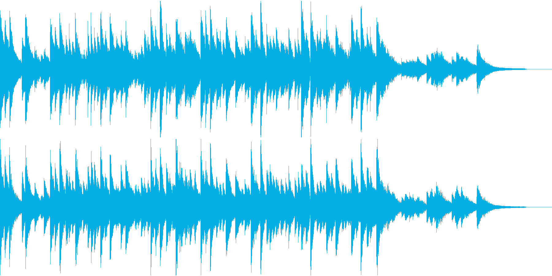 少し和風の強い風を感じる音の再生済みの波形