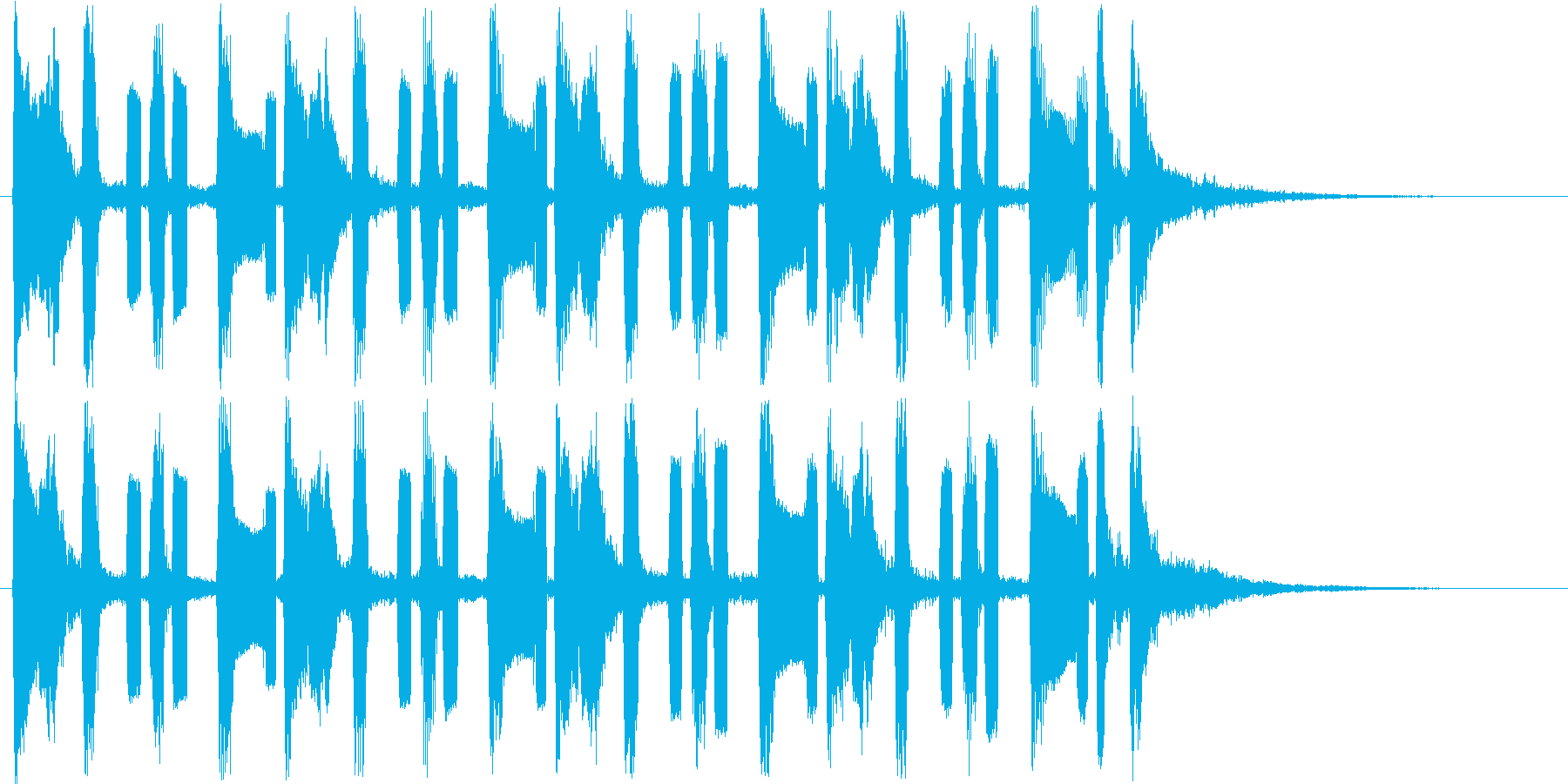 コミカルな音で様子を表す曲の再生済みの波形