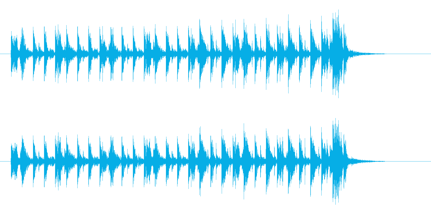 アップテンポな不思議な音楽の再生済みの波形