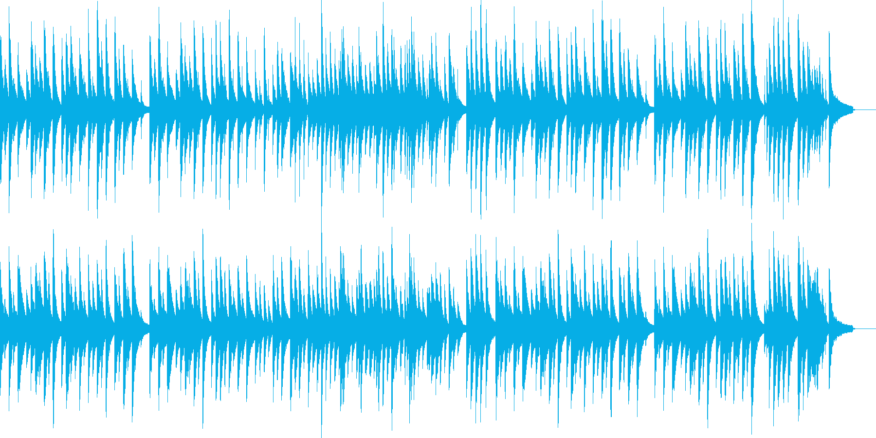 優しい雰囲気のピアノ曲の再生済みの波形