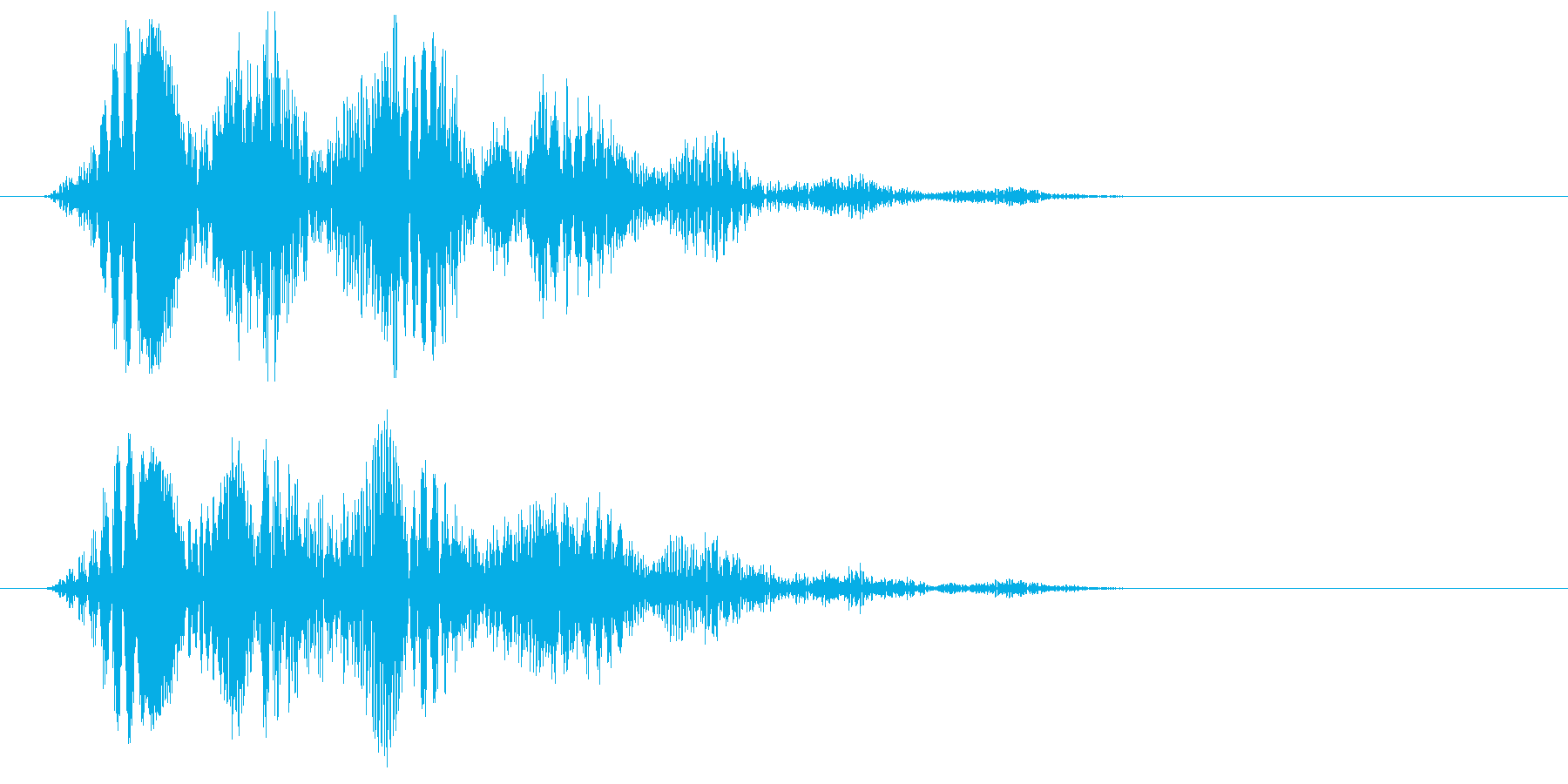 勢いのあるクリアな決定音の再生済みの波形
