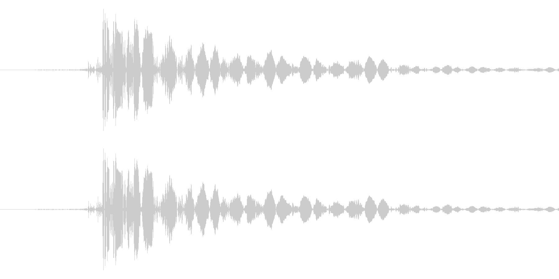 ポコッって感じの木の箱を叩いたような音の未再生の波形