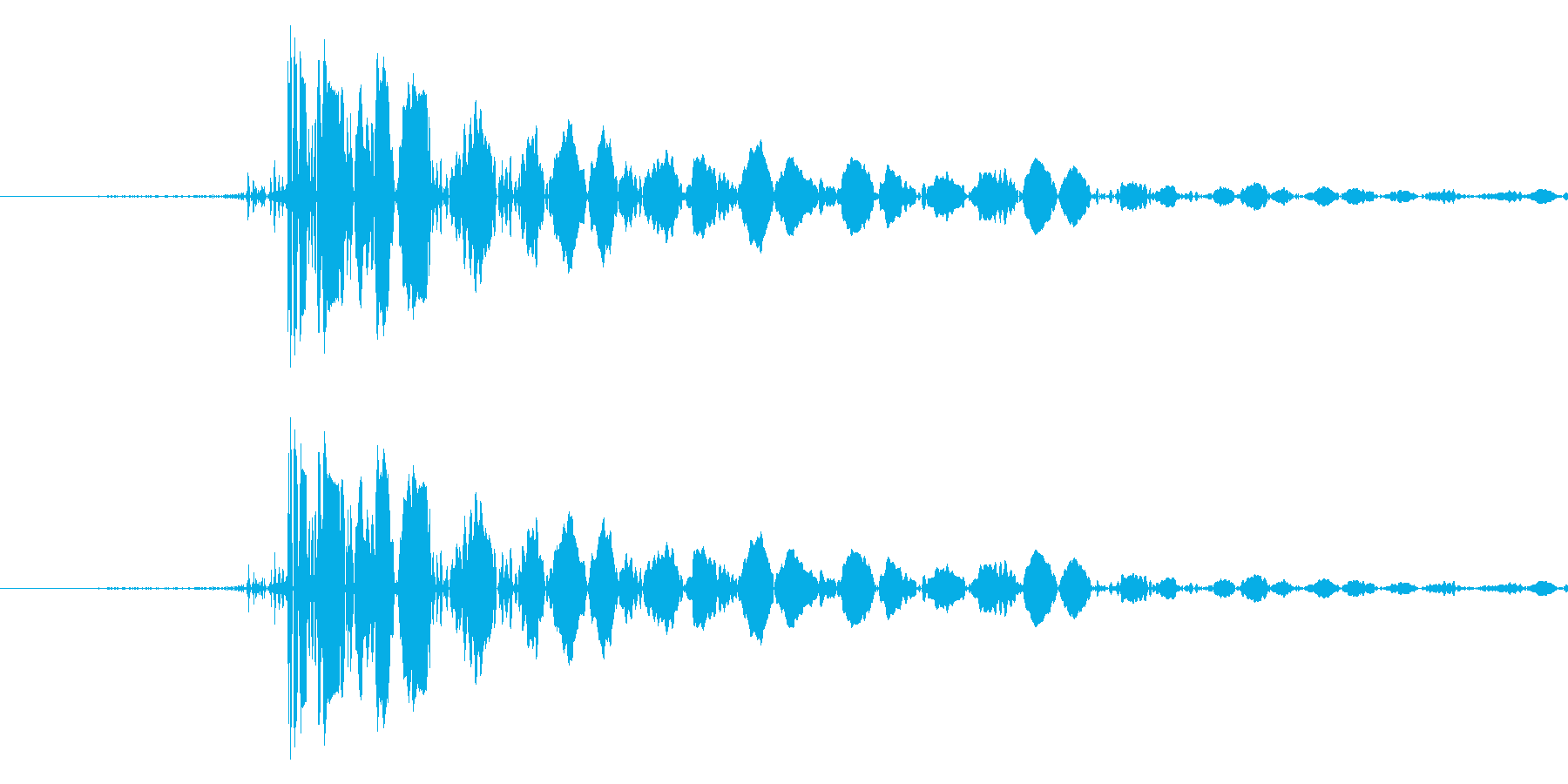 ポコッって感じの木の箱を叩いたような音の再生済みの波形