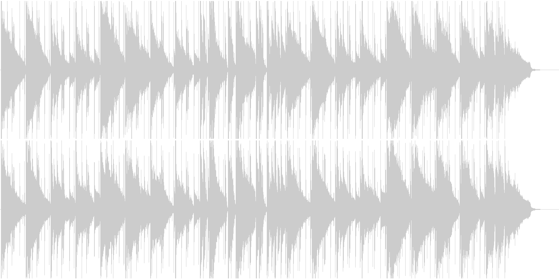 落ち着いたシンプルなギター曲の未再生の波形