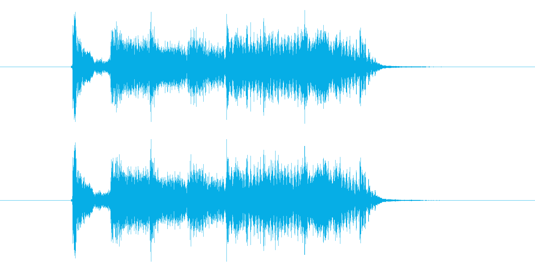 ノリノリで楽しいイメージの効果音の再生済みの波形