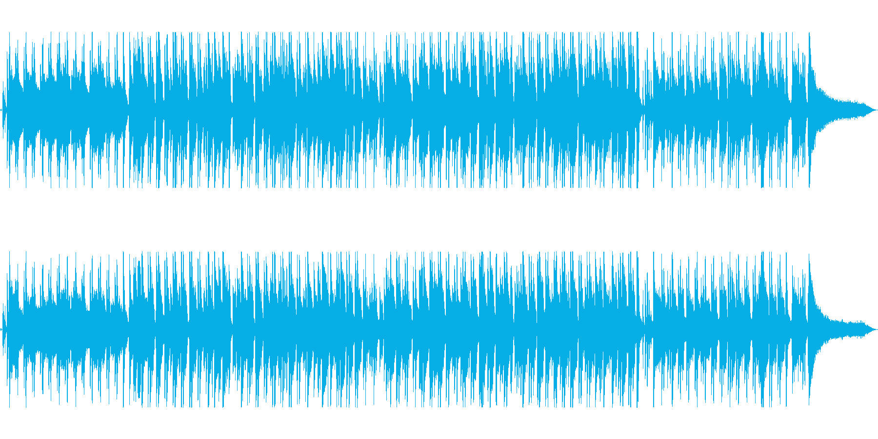 明るくおしゃれな曲調のボサノバの再生済みの波形