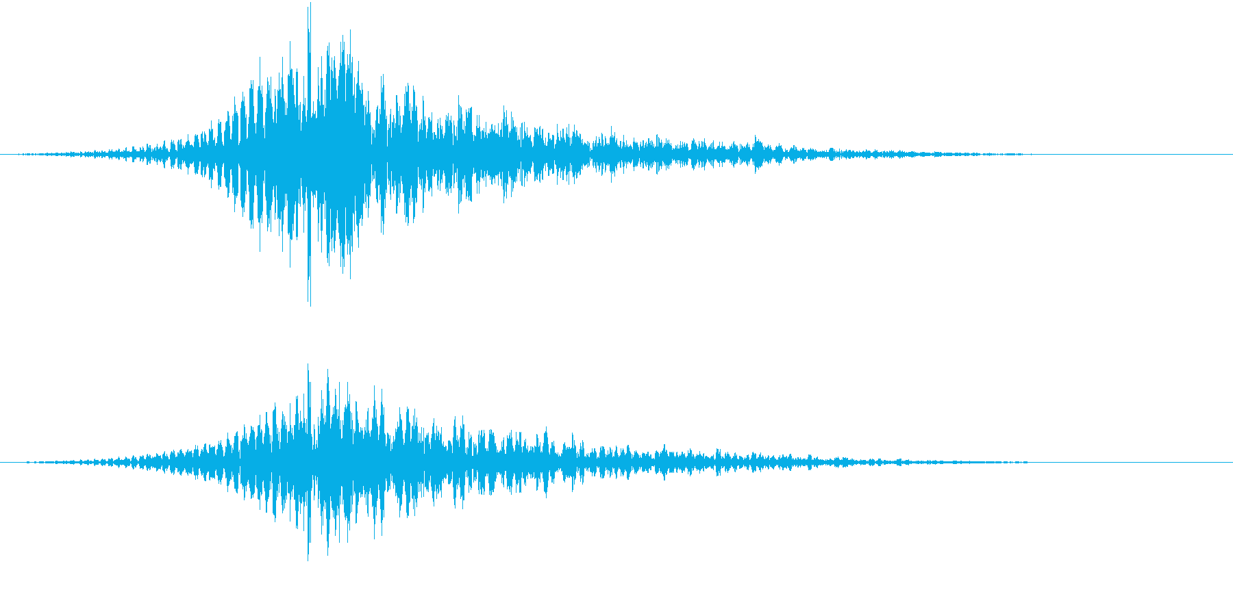 インパクト音の再生済みの波形