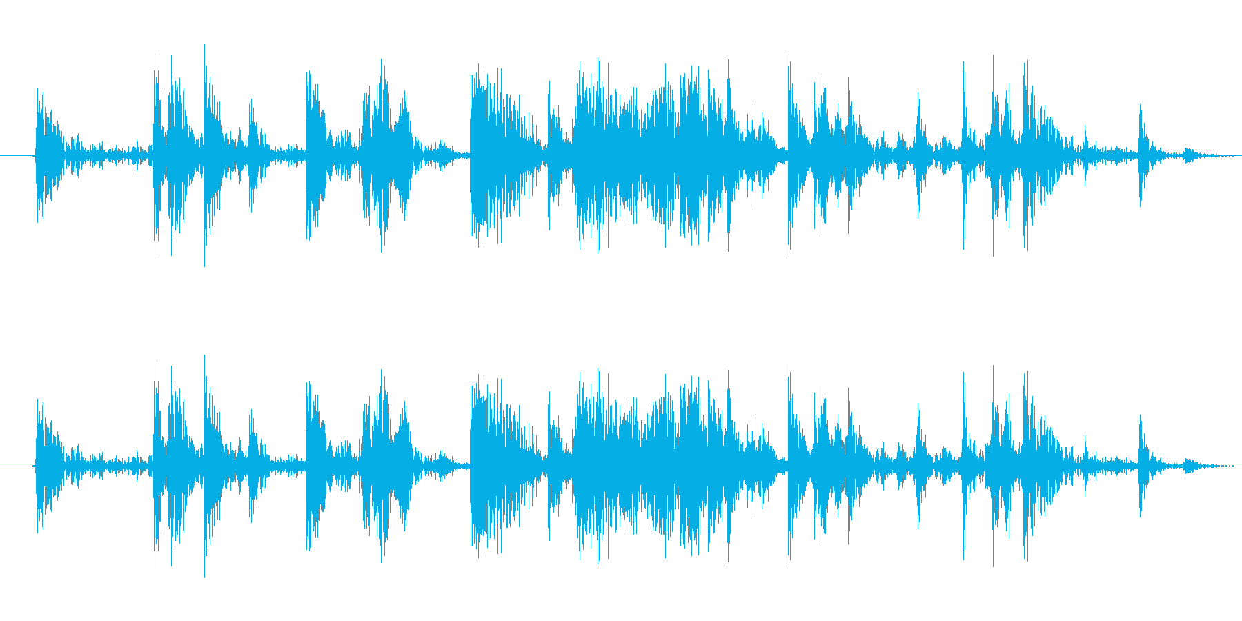 氷を入れる音(カラカラ)の再生済みの波形