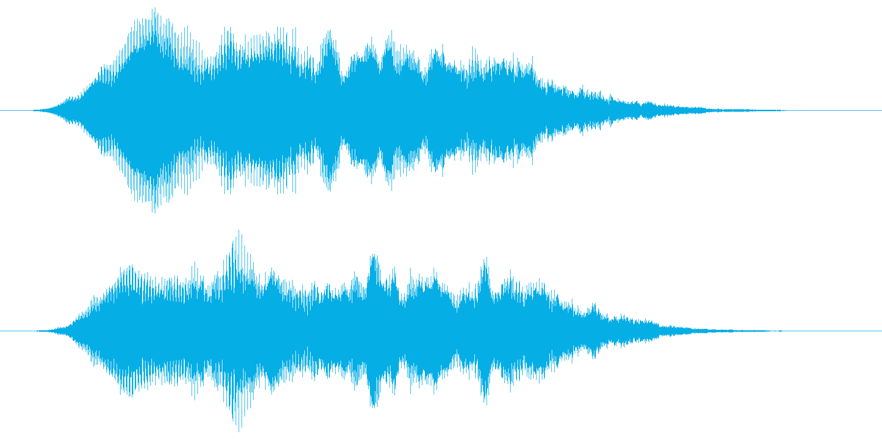 キラキラしたシンセ音によるサウンドロゴの再生済みの波形