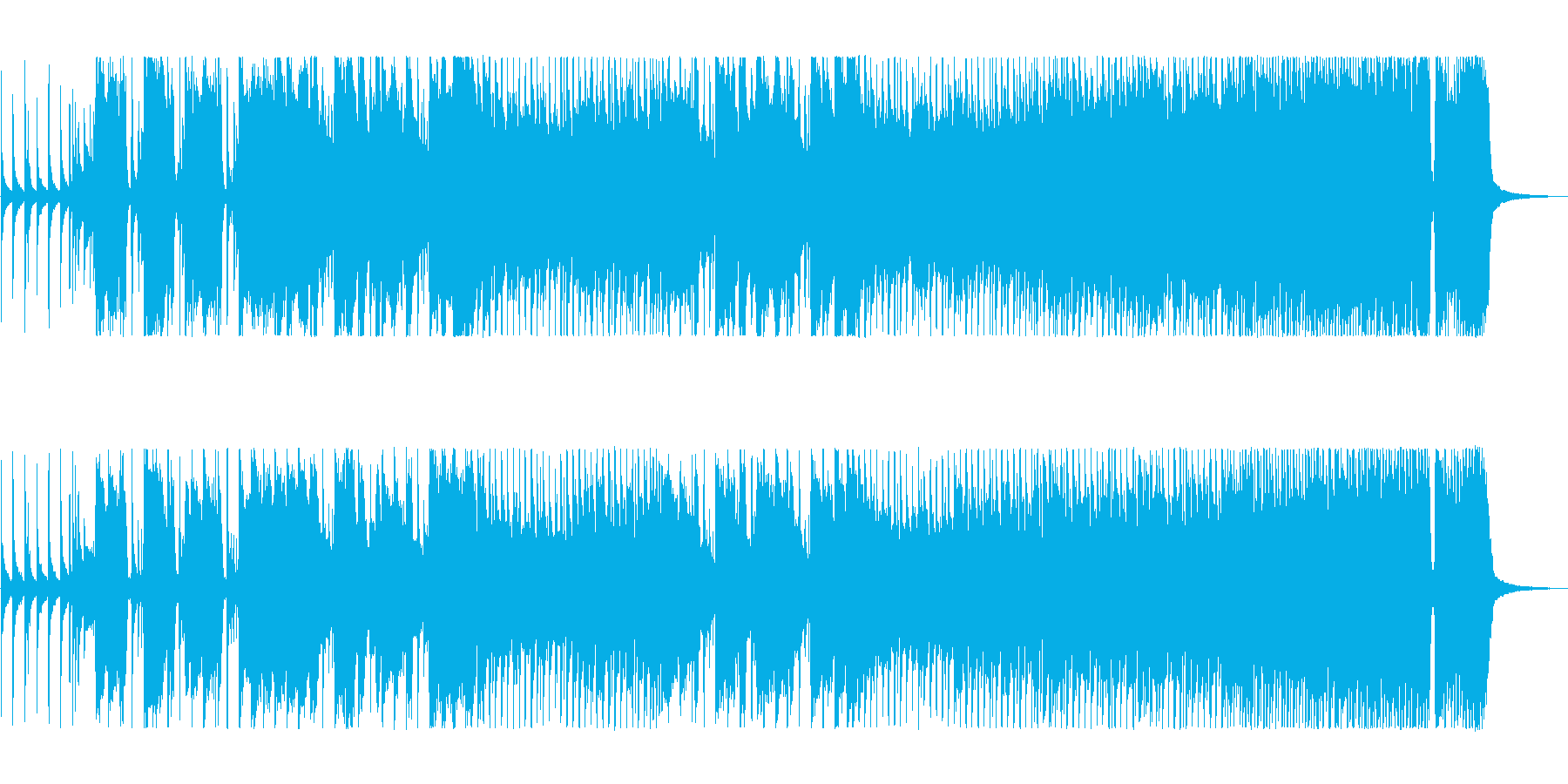 疾走感のあるロック、パワフルなギターの再生済みの波形