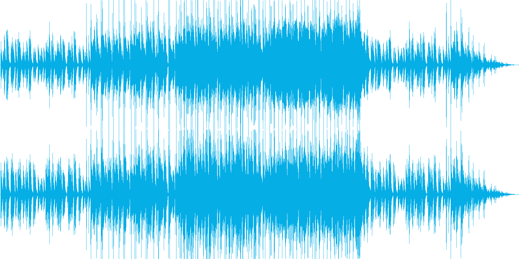 ピアノメインの軽快な朝の曲。ループ有の再生済みの波形