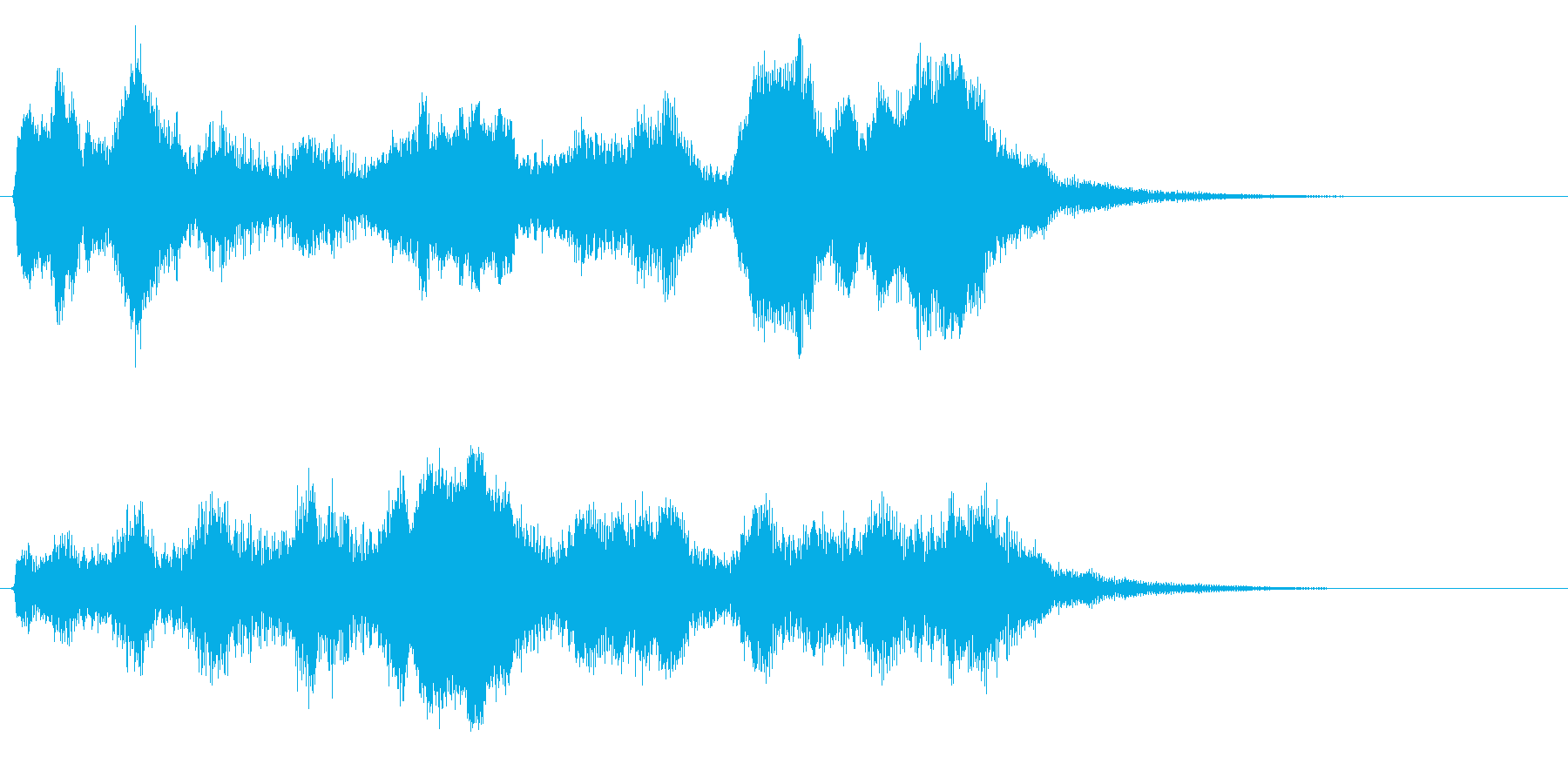 オルゴールとストリングスの優しいジングルの再生済みの波形
