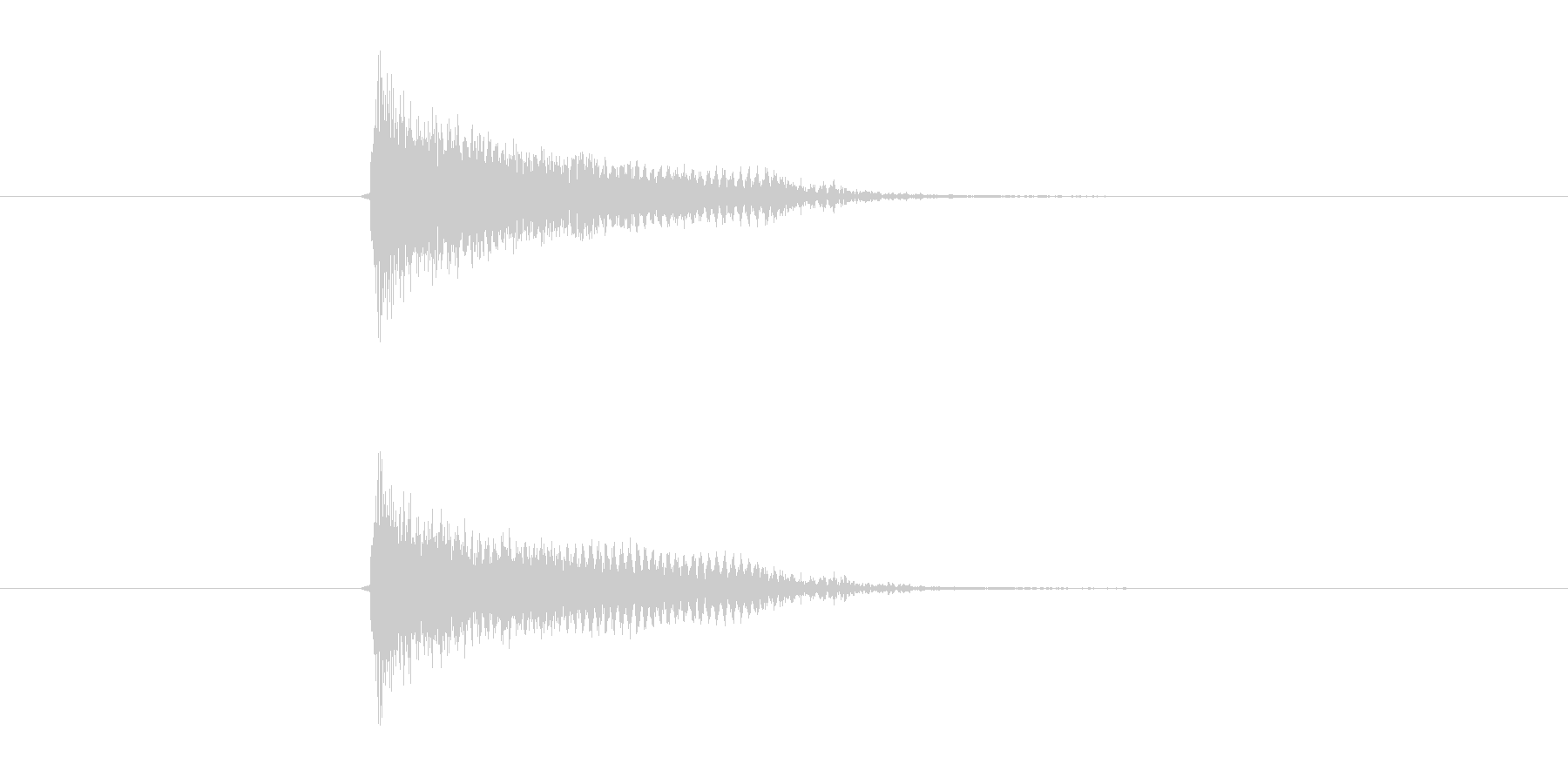 シンプルギター音(弦、弾く)の未再生の波形