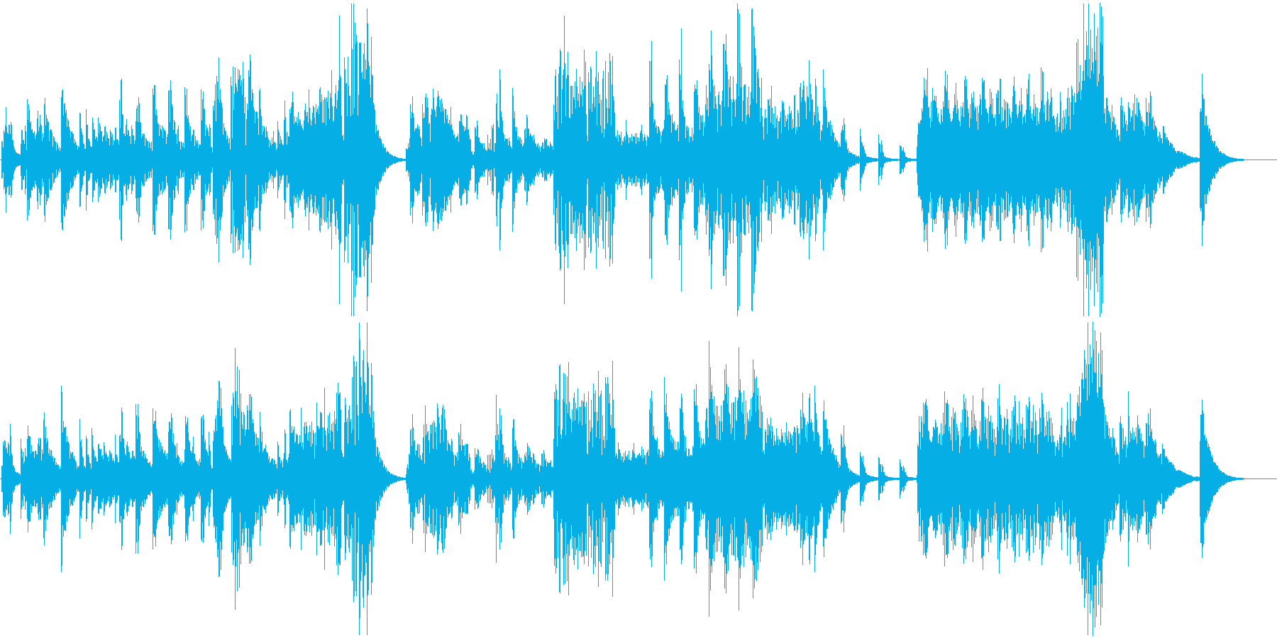静かで幻想的なE・ピアノの曲の再生済みの波形