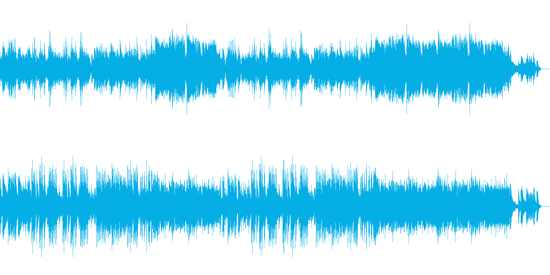 ピアノとフルートの明るいメロディアス楽曲の再生済みの波形