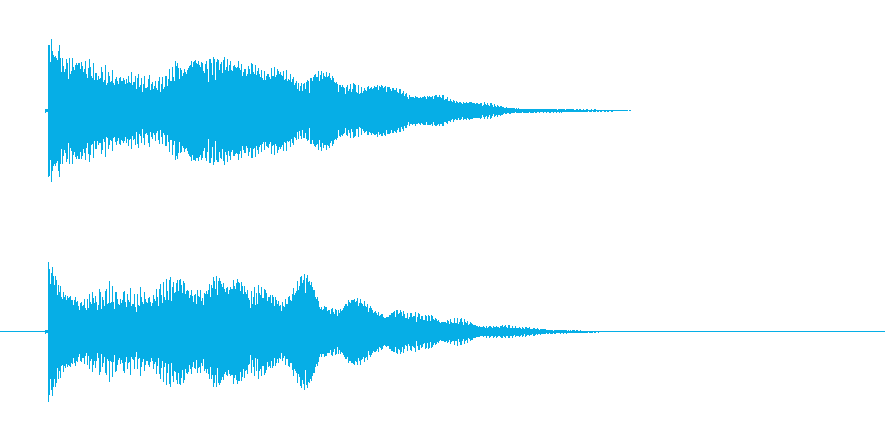 トゥイーン(撥弦音)の再生済みの波形