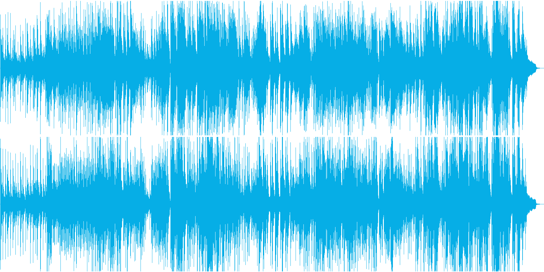 約4分の、長い階段のようなピアノソロ楽曲の再生済みの波形