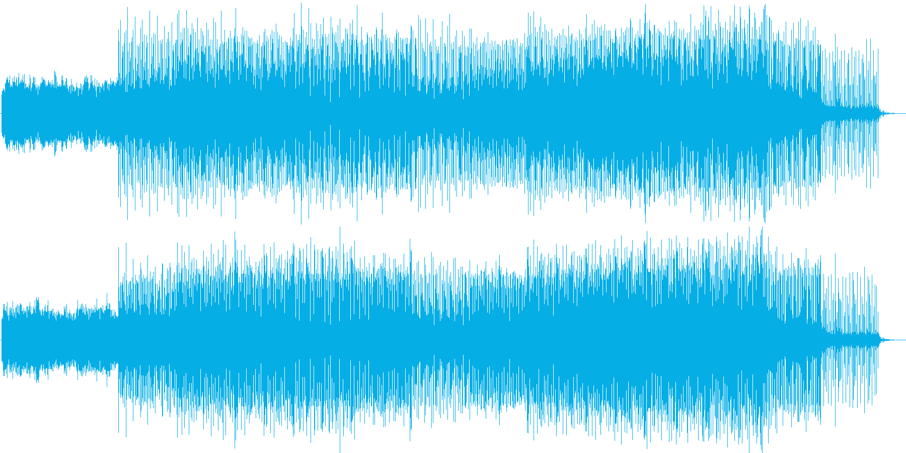 幻想的で疾走感のあるテクノ音楽の再生済みの波形