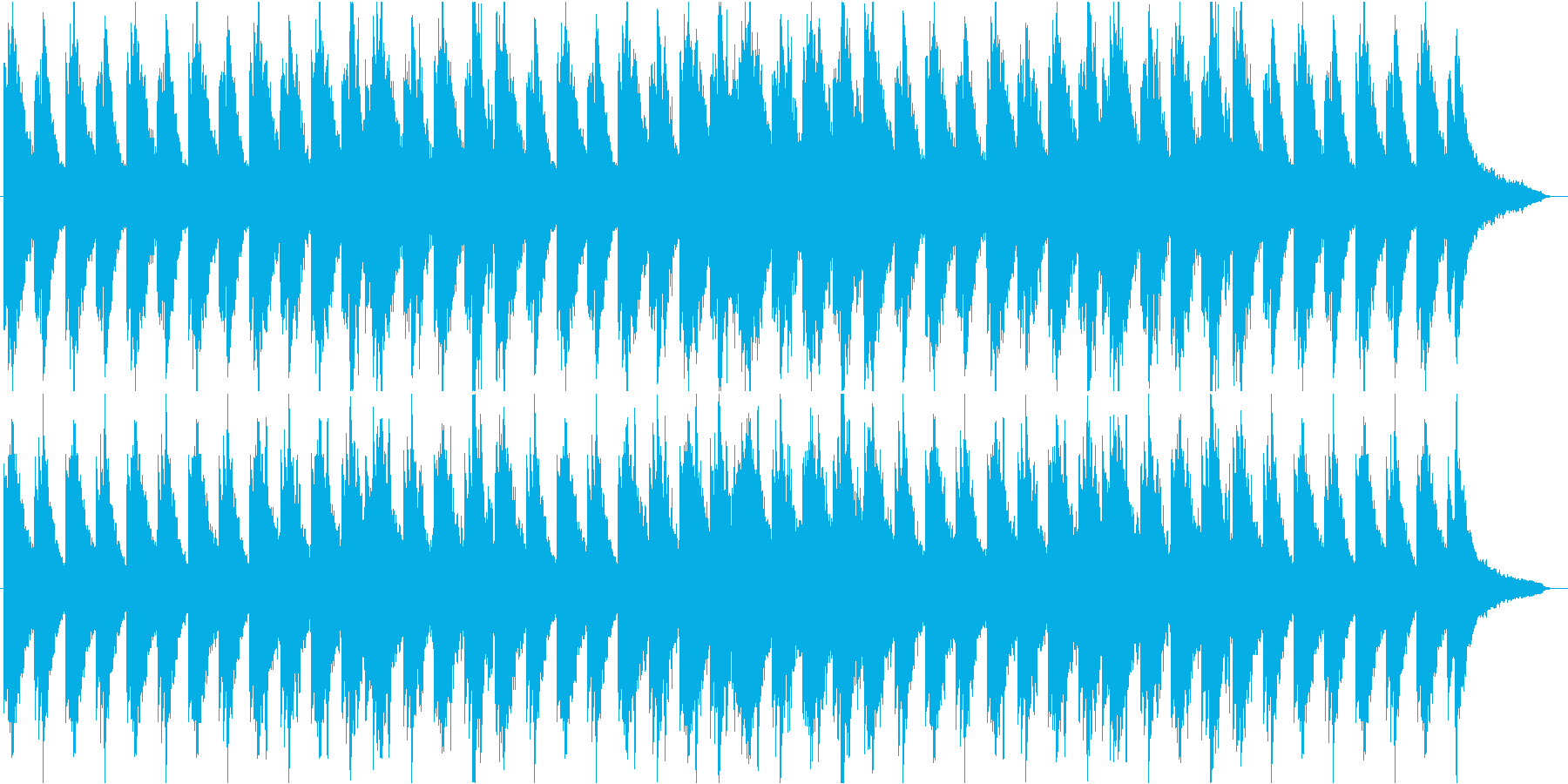 ピアノがメインの落ち着いたBGMの再生済みの波形